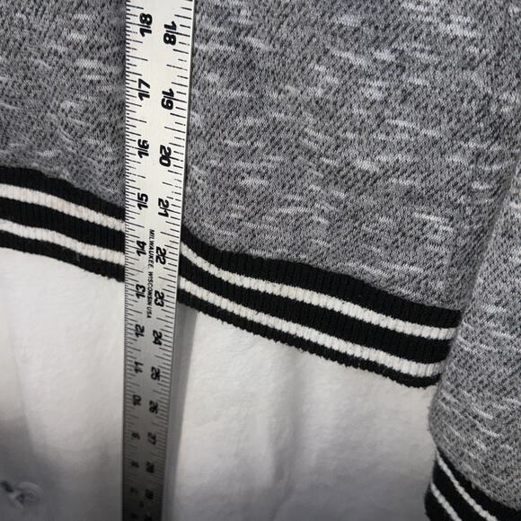 Rue 21 Varsitycore Preppy Knit Bomber Sweater Jacket M Streetwear Y2K Cozycore - Picture 7 of 7